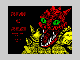 Temple of Terror title screen for ZX Spectrum
